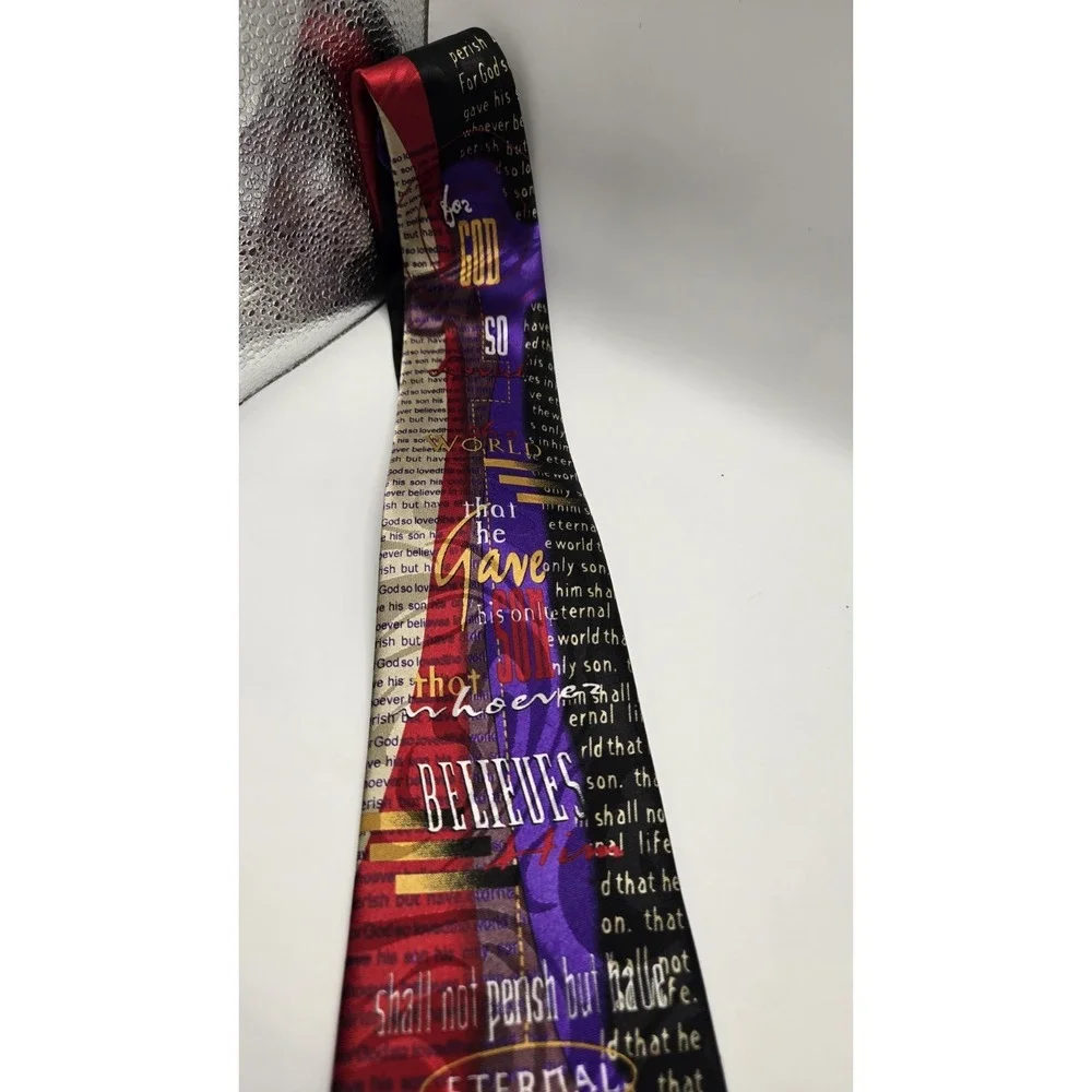John 3:16 Christian Bible Verse Tie Steven Harris Religious Church Necktie